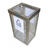 地鐵站透明防爆不銹鋼垃圾桶